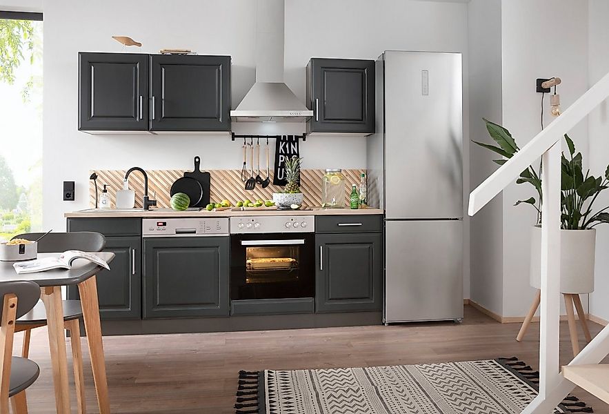 KOCHSTATION Küchenzeile KS-Stockholm, Breite 220 cm, mit hochwertigen MDF F günstig online kaufen