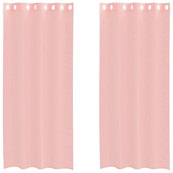 vidaXL Voile Vorhänge mit Ösen 2 Stk Rosa 140x225 cm 4102097 günstig online kaufen