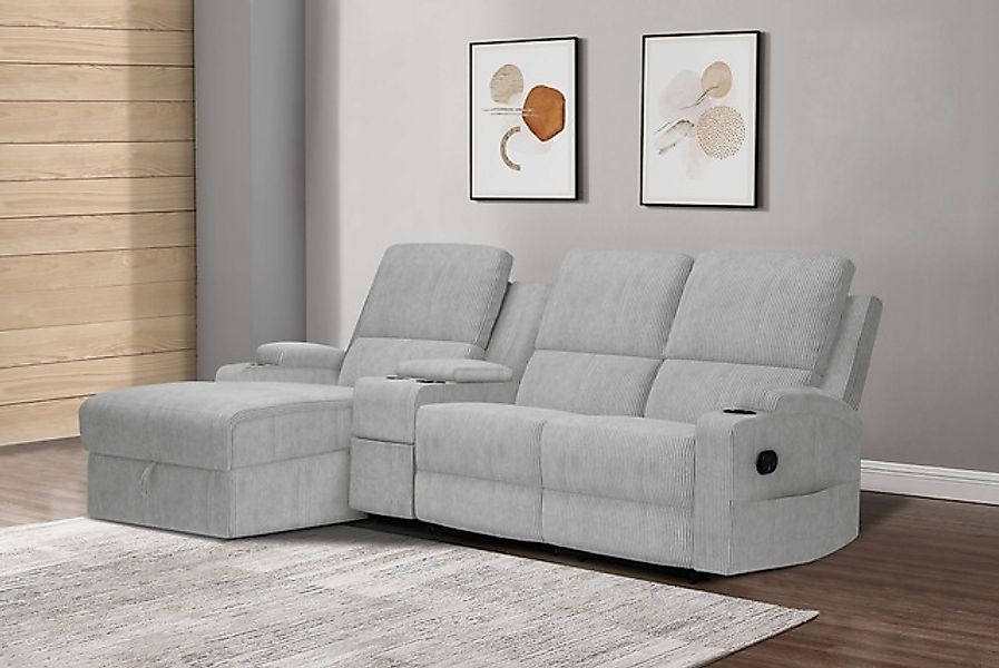 Home affaire Ecksofa »NAPORI Multimediasofa, 3er Kinosessel XXL, L-Form, Co günstig online kaufen