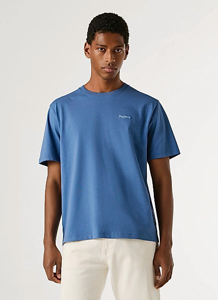 Pepe Jeans T-Shirt "CONTRAST CONNOR" mit Rundhals und gesticktem Logo günstig online kaufen