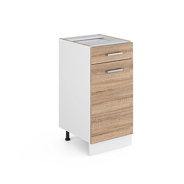 Vicco Küchenunterschrank R-Line Schubladenschrank für die Küche Sonoma 40 c günstig online kaufen