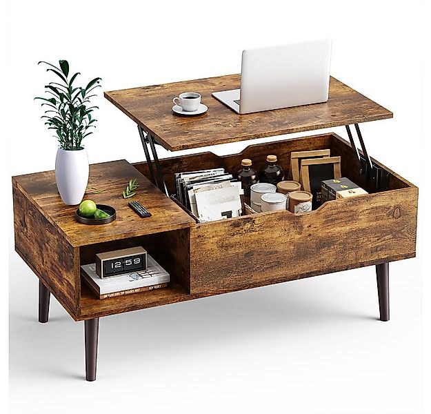 ANYSUN Couchtisch versteckter Stauraum, anhebbarer Tischplatte für Wohnzimm günstig online kaufen