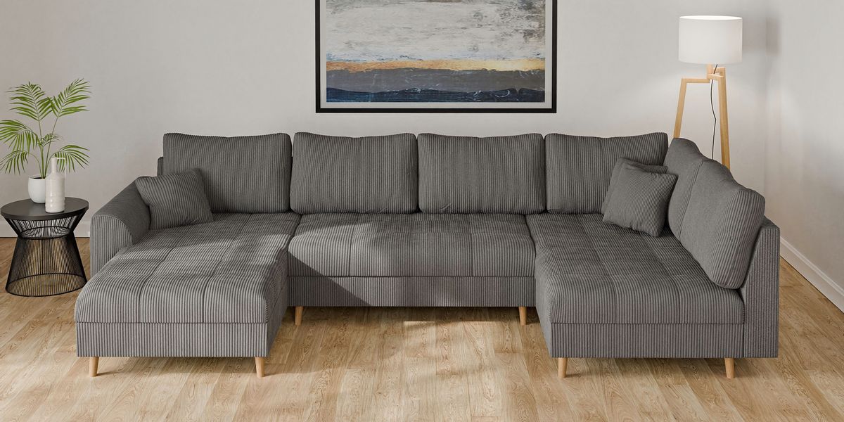 Home affaire Wohnlandschaft "CHARRE U-Form mit Ottomane, Maße B/T/H: 310/16 günstig online kaufen