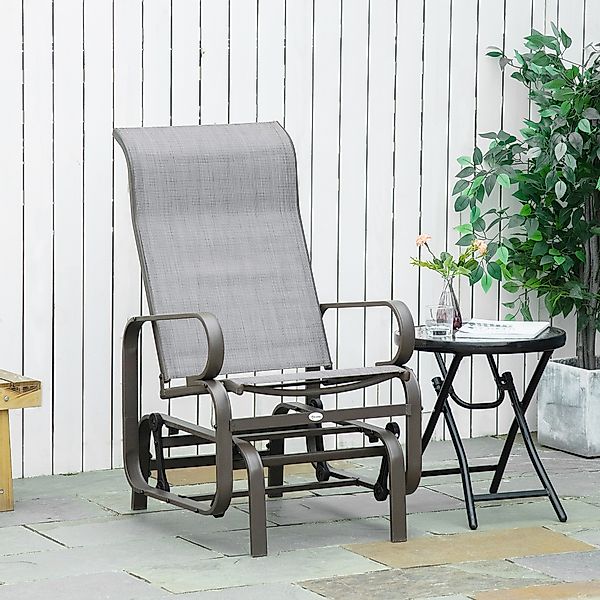 Outsunny Schaukelstuhl Relaxstuhl Gartenschaukel Metall Stuhl günstig online kaufen