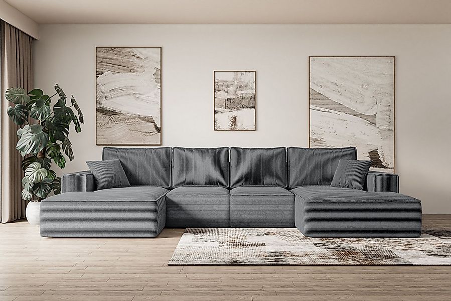 ALTDECOR Wohnlandschaft SIERRA-U-S, Couch mit Schlaffunktion, Wohnzimmer - günstig online kaufen