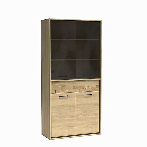 Lomadox Vitrine MEGARA-161 Wohnzimmerschrank Standvitrine Schrank modern br günstig online kaufen