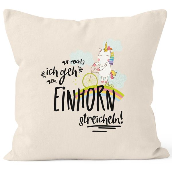 MoonWorks Dekokissen Kissenbezug Einhorn auf Fahrrad günstig online kaufen