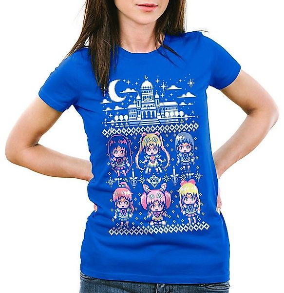 style3 T-Shirt Moon Pixel sailor moon crystal ugly xmas sweater weihnachtsp günstig online kaufen