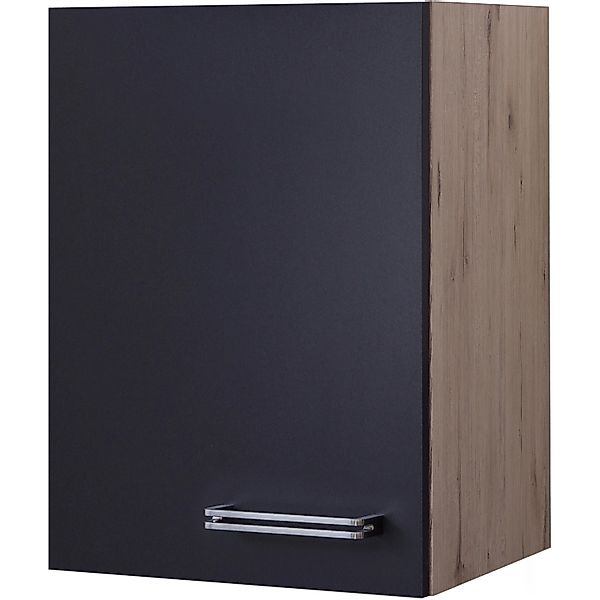 Flex-Well Exclusiv Küchen-Hängeschrank Lara 40 cm Anthrazit-San Remo Eiche günstig online kaufen