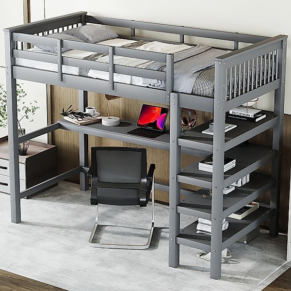 REDOM Kinderbett Multifunktionales Hochbett mit Schreibtisch günstig online kaufen