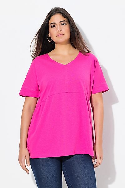 Ulla Popken T-Shirt T-Shirt Raffung A-Linie günstig online kaufen