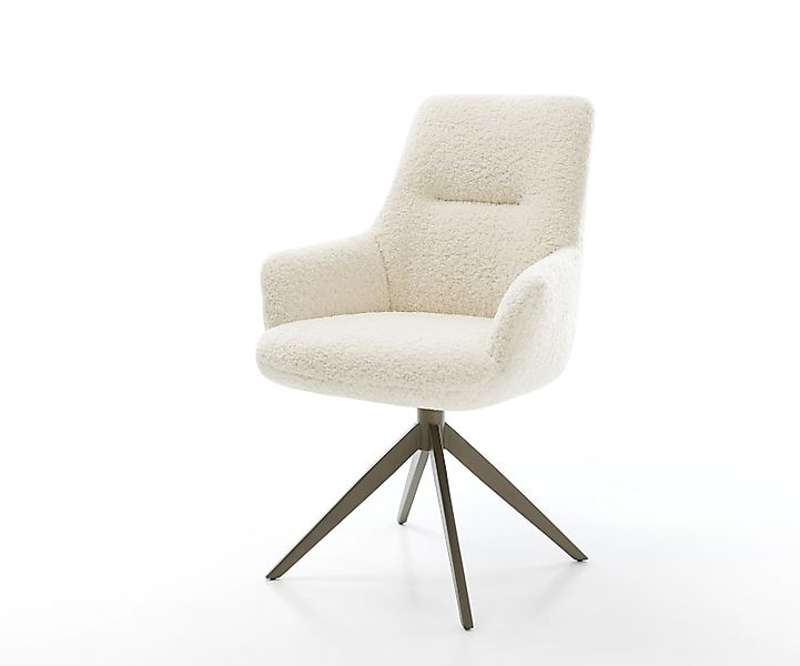 Drehstuhl Zelia-Flex mit Armlehnen Teddystoff Beige Kreuzgestell breit Effe günstig online kaufen