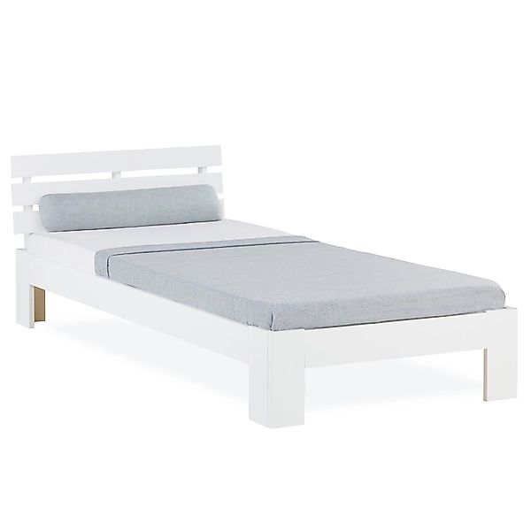 Homestyle4u Holzbett 90x200 mit Lattenrost in Weiß 2190 günstig online kaufen