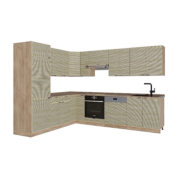 Vicco Fame-Line Eckküche Eiche Paneel/Goldkraft Eiche 227 x 287 cm AP Eiche günstig online kaufen