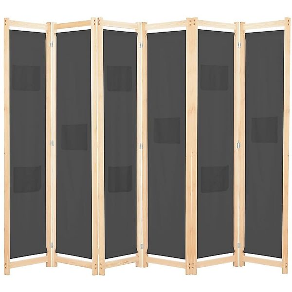 vidaXL Raumteiler 6-teiliger Raumteiler Grau 240 günstig online kaufen