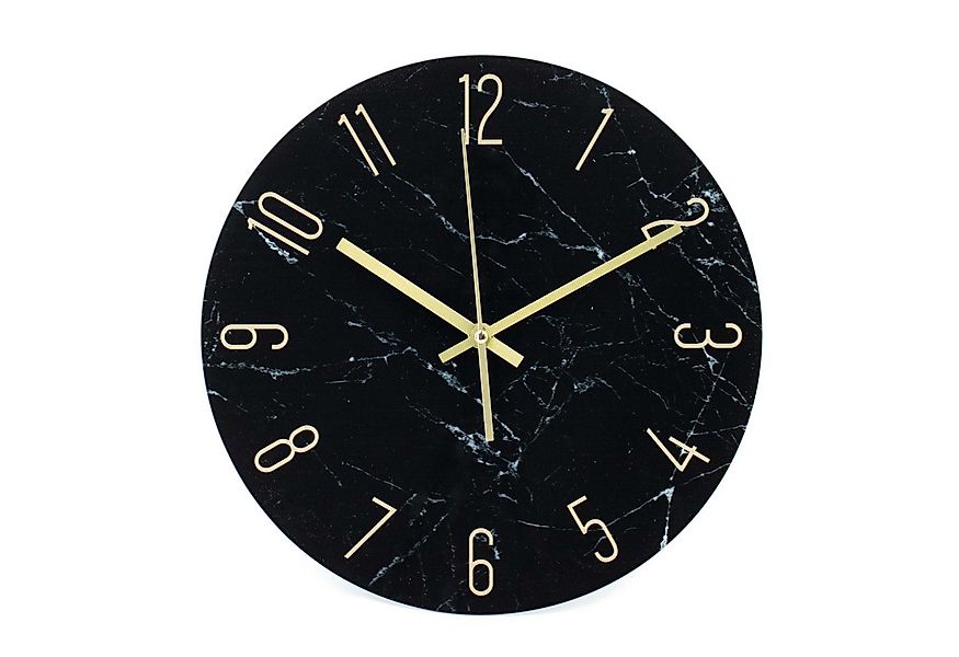 K&L Wall Art Wanduhr Steinoptik Glasuhr Analoge Wanduhr aus Glas Uhr Marmor günstig online kaufen
