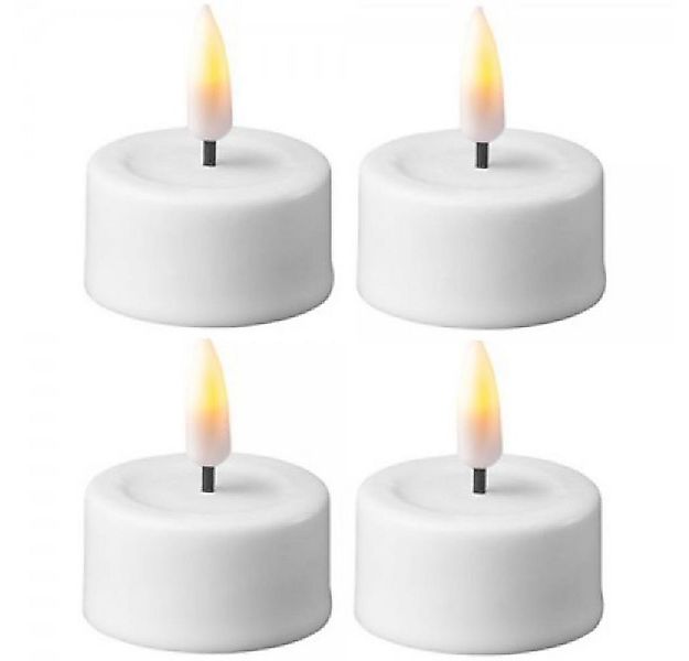 Deluxe Homeart Kerzenhalter Teelichte LED Weiß (3,5x4cm) (4-teilig) günstig online kaufen
