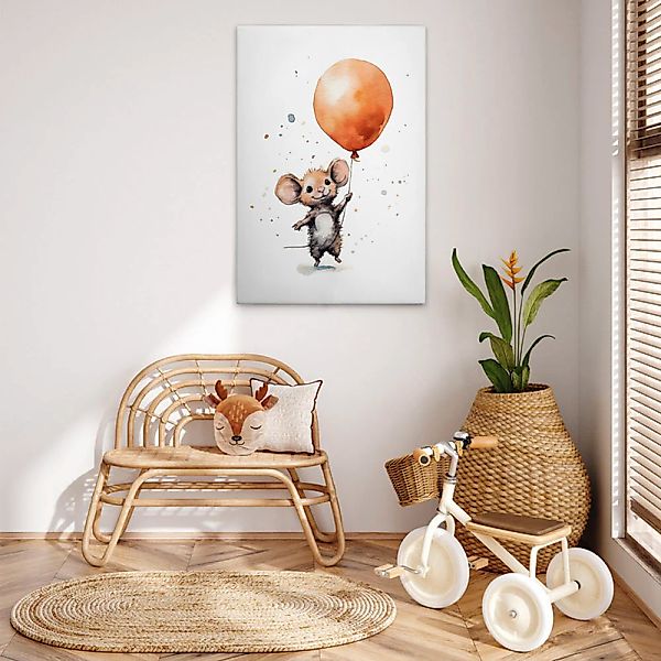 A.S. Création Leinwandbild "Cute Mouse Orange - Wandbild Weiß Braun Keilrah günstig online kaufen