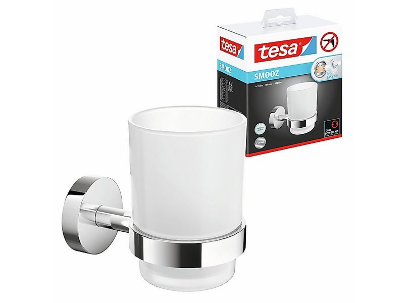 tesa Zahnputzbecher 1 x SMOOZ Zahnputzbecher, (Komplett-Set, 3-St), chrom - günstig online kaufen