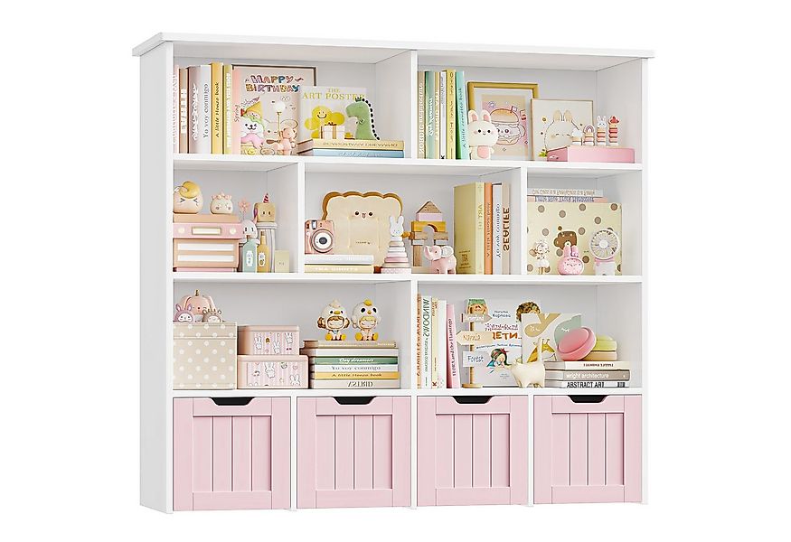 Homfa Kinderregal mit 4 Spielzeugkisten auf Rollen, Spielzeugregal mit 7 of günstig online kaufen