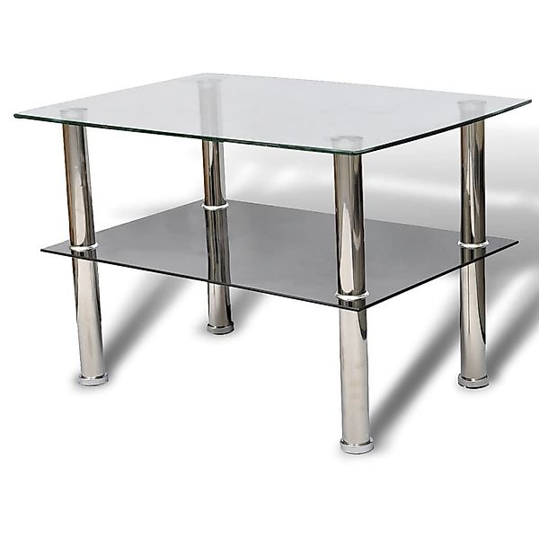 vidaXL Couchtisch Couchtisch mit Ablage Glas günstig online kaufen