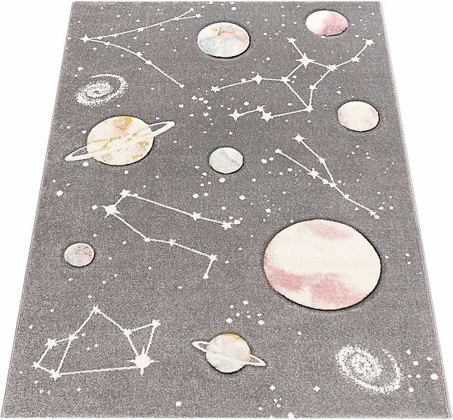 Paco Home Kinderteppich "Cosmo 347" rechteckig 12 mm Höhe 3D-Design, Motiv günstig online kaufen