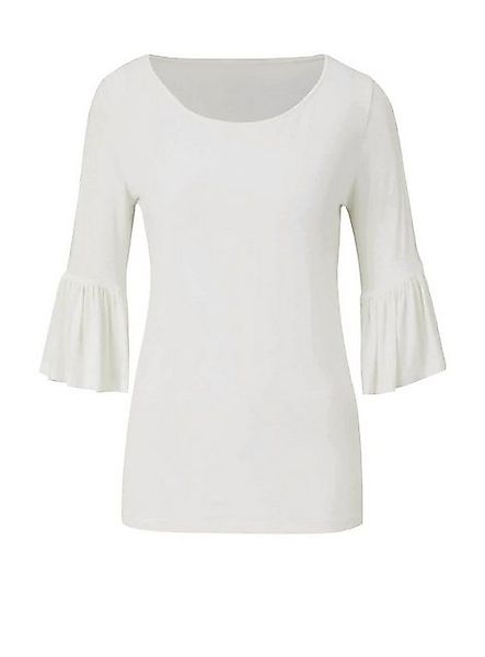 heine Print-Shirt LINEA TESINI Damen Designer-Jerseyshirt m. Volants, ecru günstig online kaufen