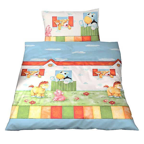 JACK Babybettwäsche 100x135cm Hoftiere Bauernhof Bunt günstig online kaufen
