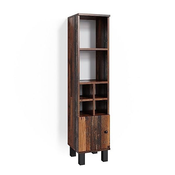 Vicco Midischrank Fynn Eiche Rustikal 30 x 131 cm Kleine Tür günstig online kaufen