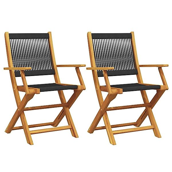 vidaXL Gartenstuhl Gartenstühle 2 Stk. Schwarz günstig online kaufen