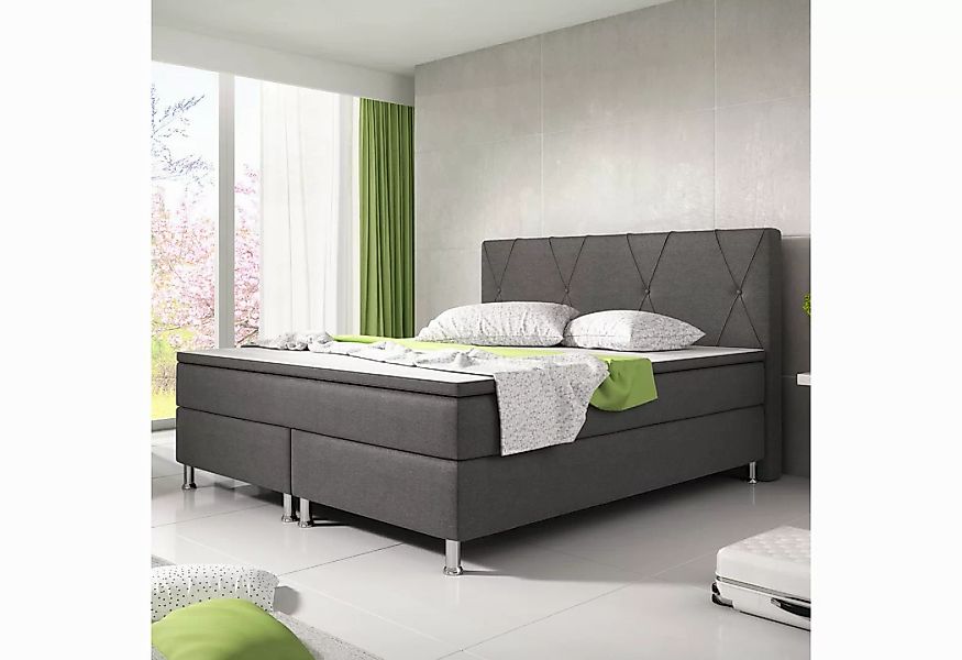 interbed Boxspringbett inkl.7 Zonen Taschenfedekernmatratze mit Topper 180x günstig online kaufen