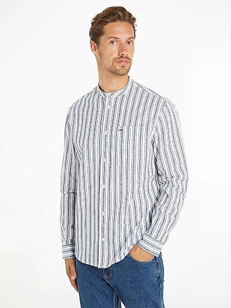 Tommy Jeans Langarmhemd "TJM MAO STRIPE LINEN BLEND SHIRT" günstig online kaufen