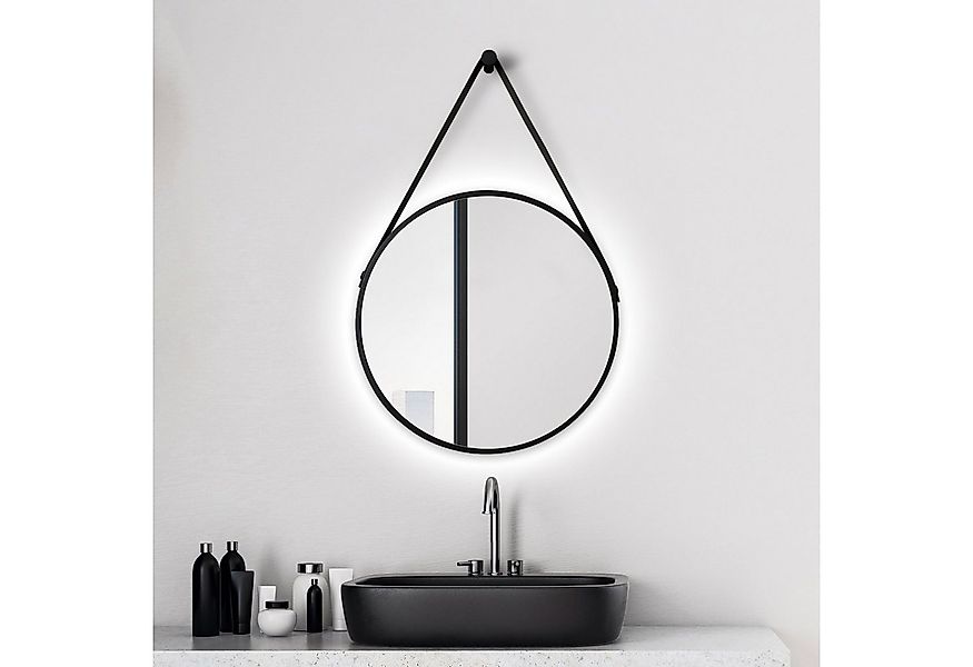 Talos Wandspiegel Black Light, Durchmesser: 50 cm, mattschwarz lackiert, IP günstig online kaufen