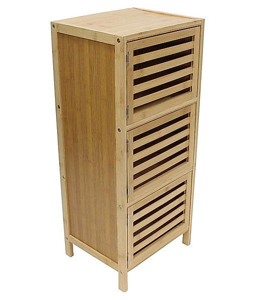 Dekoleidenschaft Beistellschrank aus Bambus natur 3 Türen 77cm hoch, Kommod günstig online kaufen