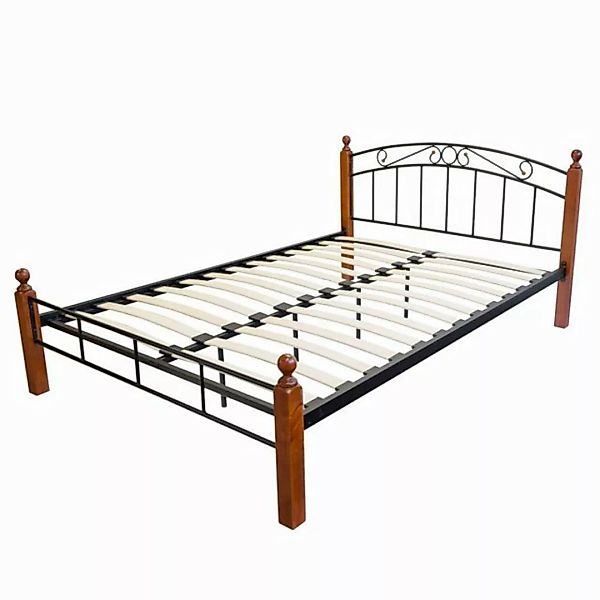 Homestyle4u Metallbett 140 / 160 x 200 cm Bettgestell Doppelbett mit Latten günstig online kaufen