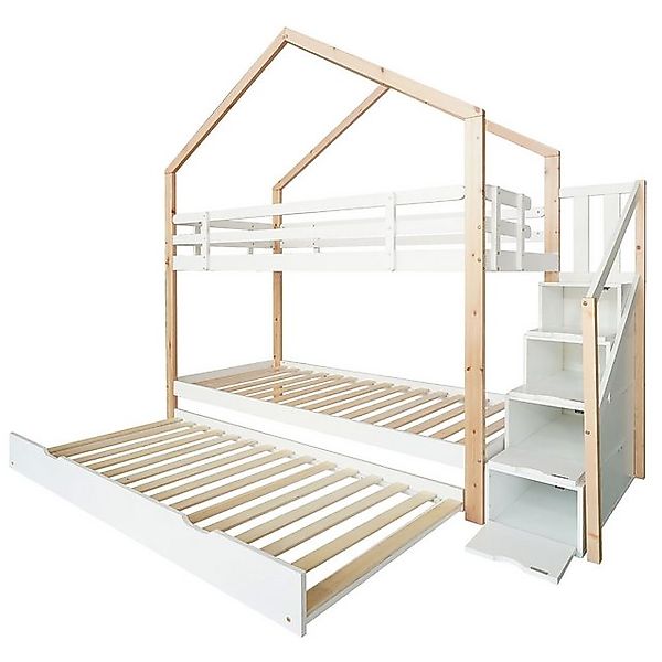 i@home Etagenbett Ausziehbares Baumhausbett, Schiebebett,Treppe mit 4 Schub günstig online kaufen