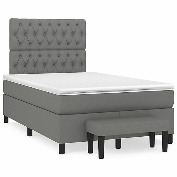 vidaXL Boxspringbett mit Matratze Dunkelgrau 120x200 cm Stoff1369916 günstig online kaufen
