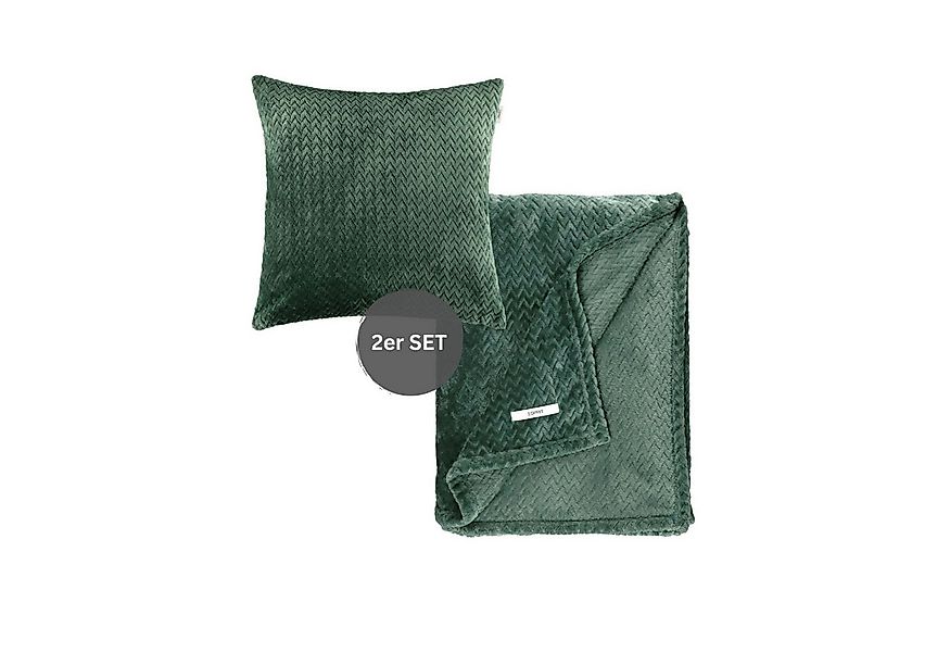 Esprit Tagesdecke COMFY-2 Wohndecke Set, 140 x 190 cm in Grün günstig online kaufen