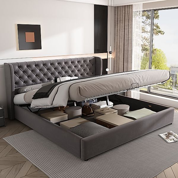 REDOM Polsterbett Doppelbett Bett Stauraumbett Jugendbett günstig online kaufen
