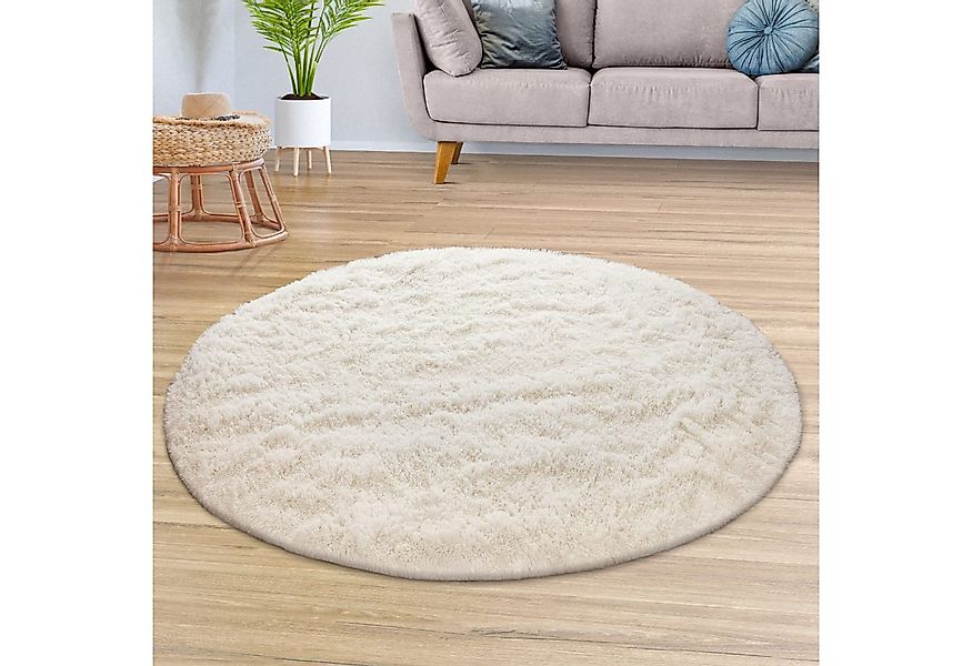 TT Home Teppich, Rund, Höhe: 37 mm, Teppich Wohnzimmer Hochflor Langflor We günstig online kaufen