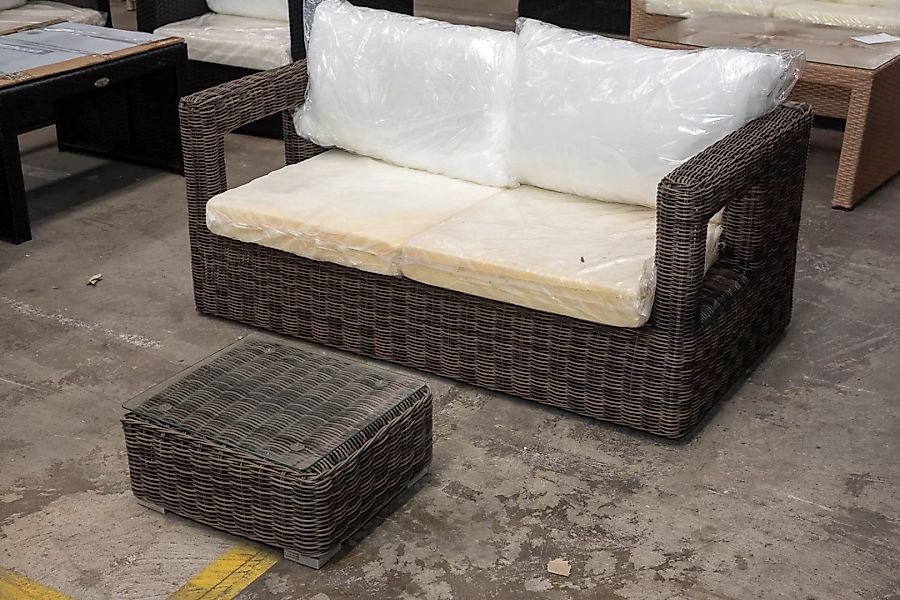 #HBM 2976: 2er Sofa Honolulu + Beistelltisch Atessa-grau-meliert günstig online kaufen