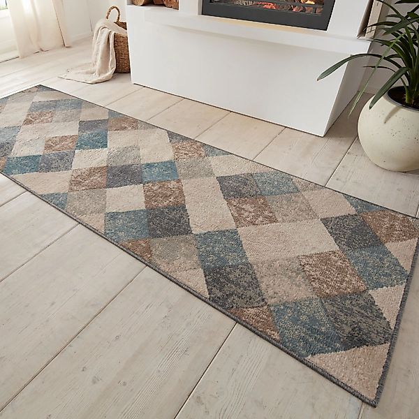 HANSE Home Teppich "Bakke" rechteckig 8 mm Höhe Kurzflor, Läufer, Rauten-Mu günstig online kaufen