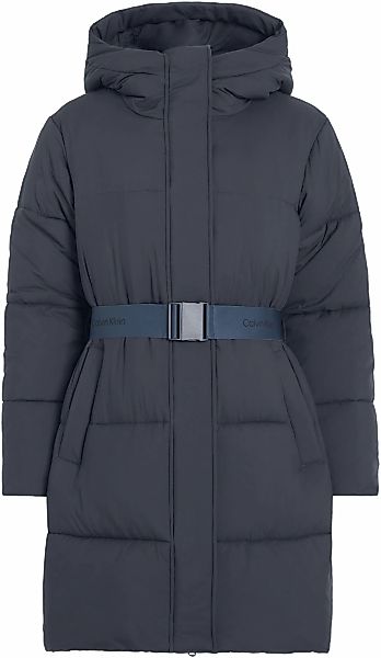 Calvin Klein Jeans Steppjacke "LOGO BELT LONG PUFFER", mit Kapuze, mit Gürt günstig online kaufen