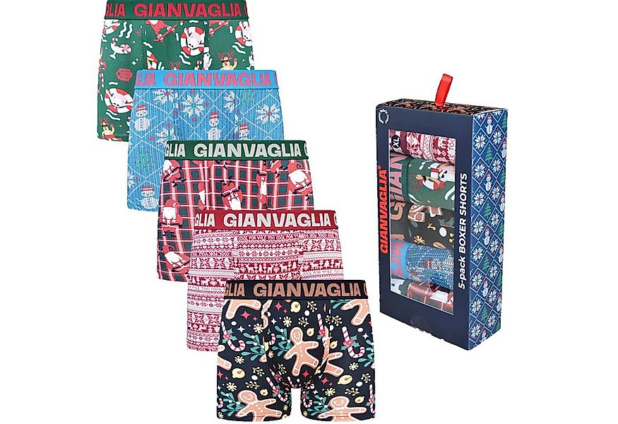 Rungassi Boxershorts Weihnachts Boxershorts Herren 5er Set Premium Stretch günstig online kaufen