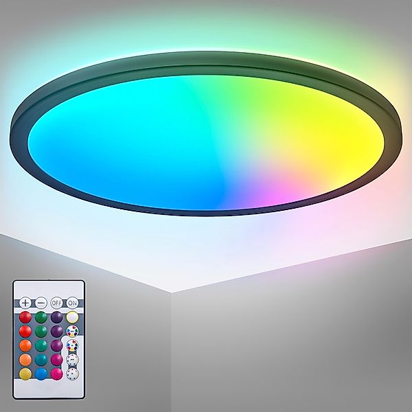 B.K.Licht LED Deckenleuchte »BK_PL1554 RGBW Deckenlampe, LED Panel, mit Far günstig online kaufen