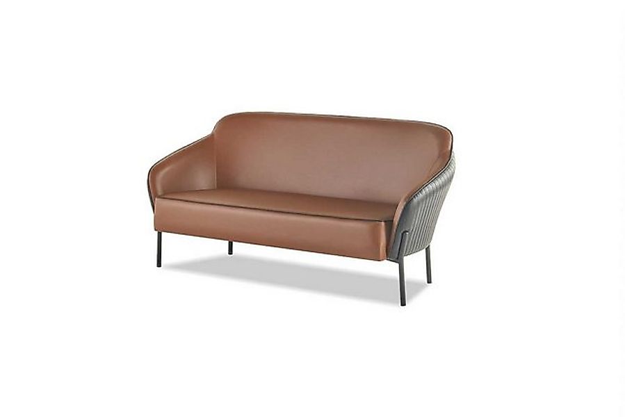 JVmoebel 2-Sitzer Sofa 2-Sitzer Braun Schwarz Zweisitzig Modern Couch Leder günstig online kaufen
