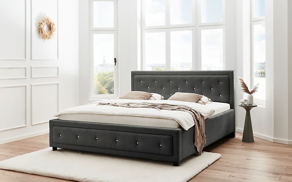 ATLANTIC home collection Polsterbett "Krista mit Acrylsteinverzierung in Ko günstig online kaufen