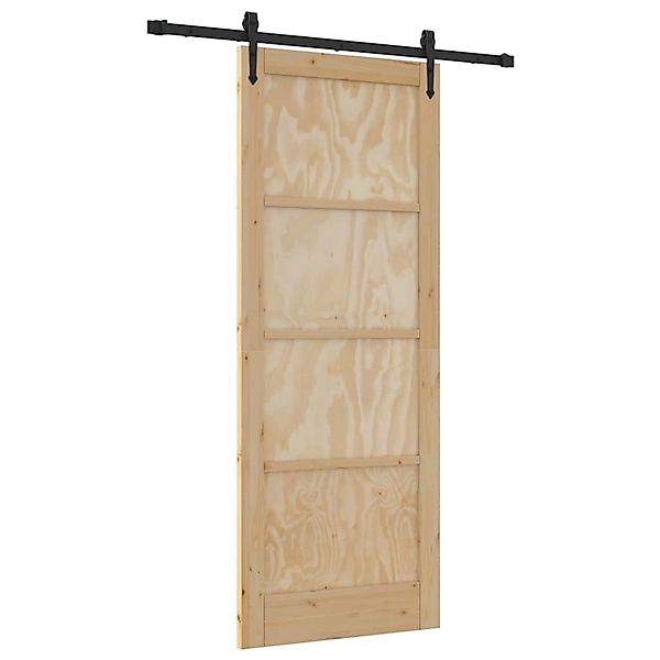 vidaXL Schiebetür ORKDAL Braun 83 x 211 cm Massivholz Kiefer 3333786 günstig online kaufen