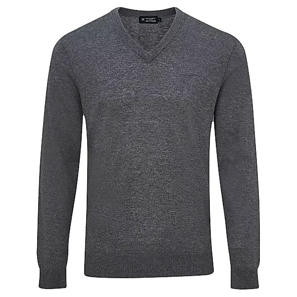 Hackett Wool Silk Cash V-ausschnitt Sweater 2XL Mid Grey günstig online kaufen