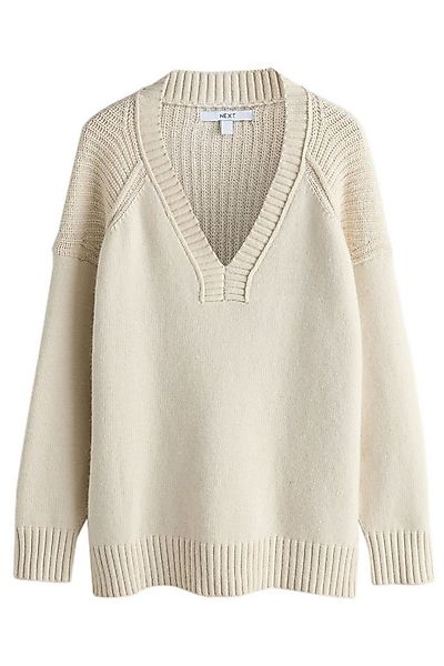 Next V-Ausschnitt-Pullover Längerer Pullover mit V-Ausschnitt (1-tlg) günstig online kaufen